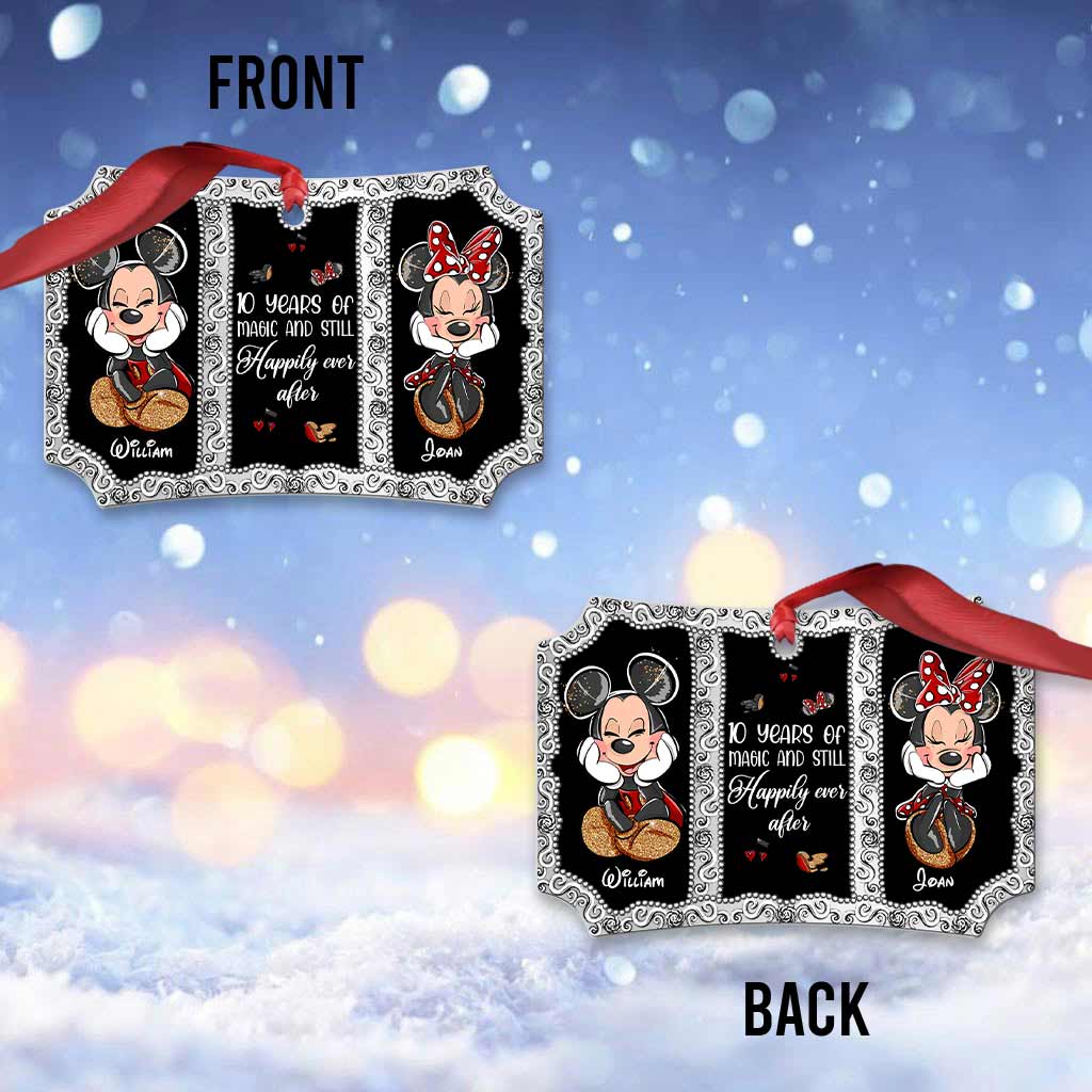 Personalized Christmas Mouse Ornament Double-Sided Aluminum Gift for Couples