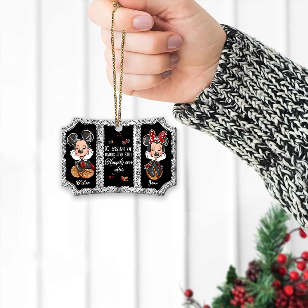 Personalized Christmas Mouse Ornament Double-Sided Aluminum Gift for Couples