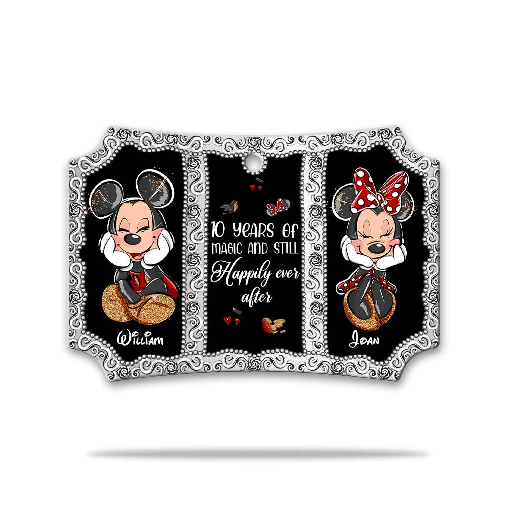Personalized Christmas Mouse Ornament Double-Sided Aluminum Gift for Couples