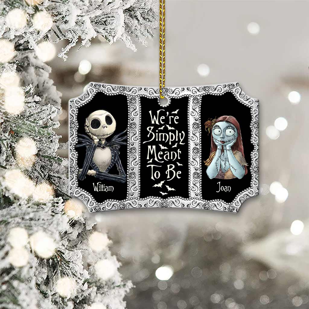 Personalized Christmas Nightmare Scalloped Aluminium Ornament Gift for Couples