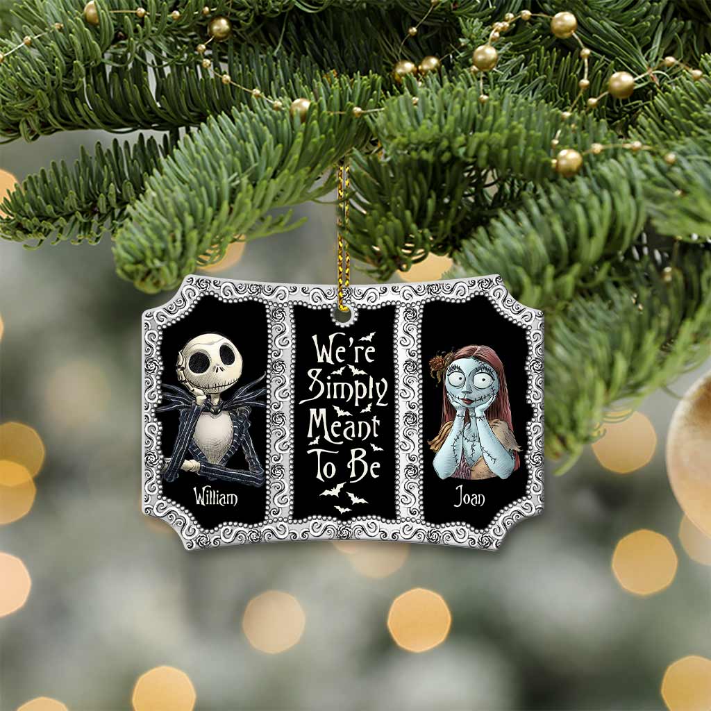 Personalized Christmas Nightmare Scalloped Aluminium Ornament Gift for Couples