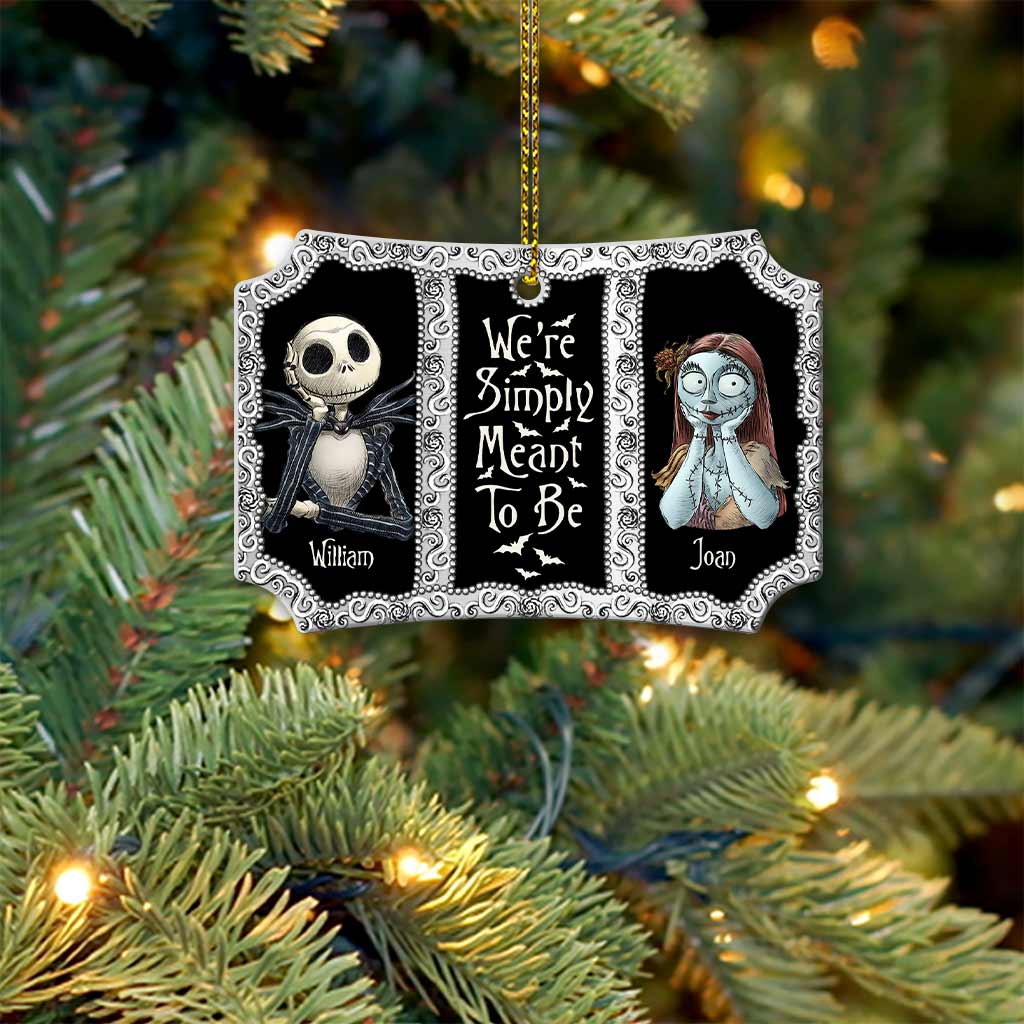 Personalized Christmas Nightmare Scalloped Aluminium Ornament Gift for Couples