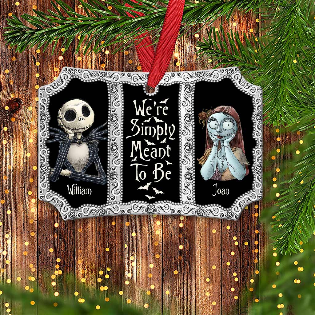 Personalized Christmas Nightmare Scalloped Aluminium Ornament Gift for Couples