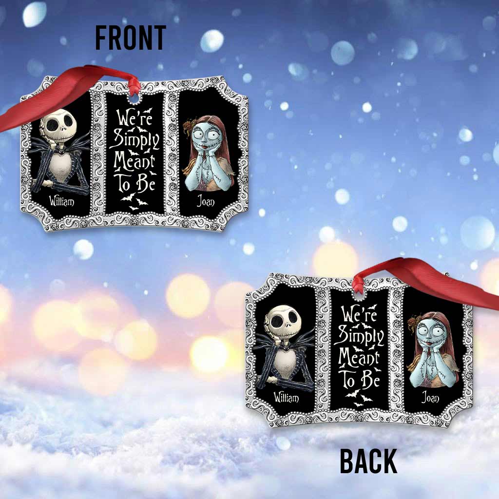 Personalized Christmas Nightmare Scalloped Aluminium Ornament Gift for Couples