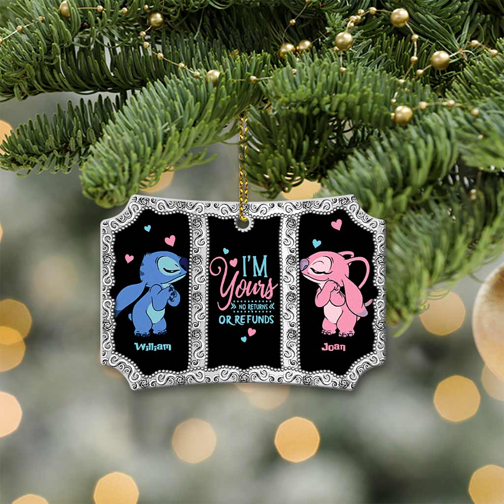 Personalized Scalloped Aluminium Christmas Ornament Gift for Partner
