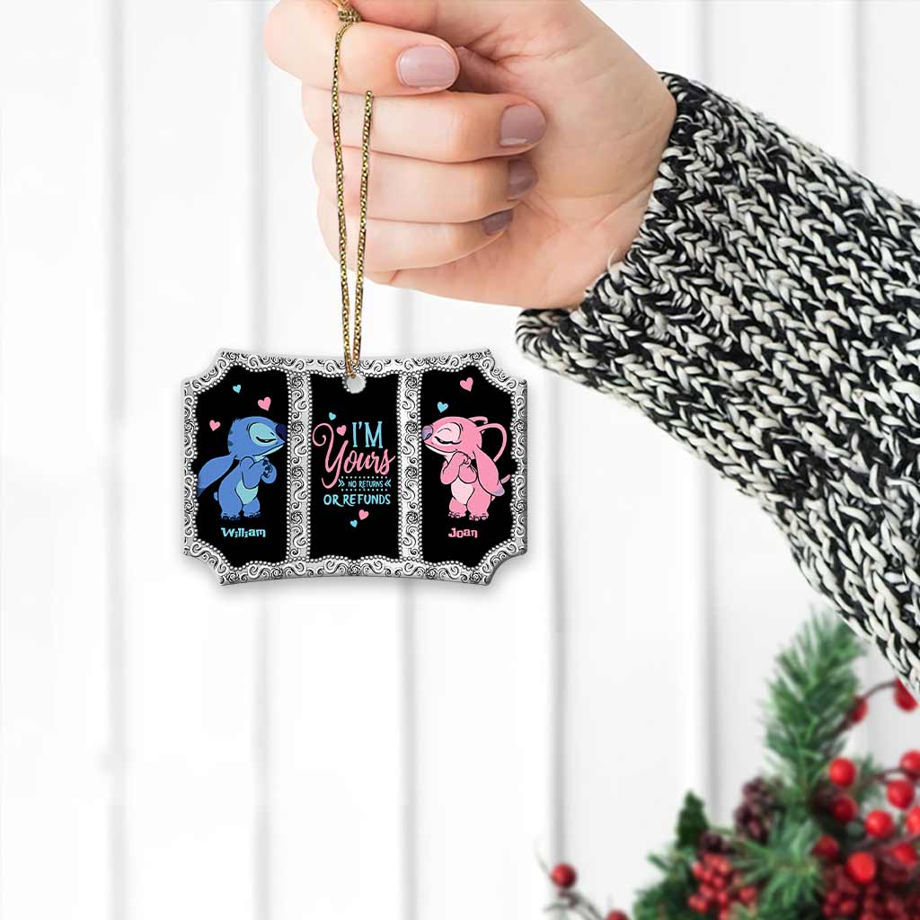 Personalized Scalloped Aluminium Christmas Ornament Gift for Partner