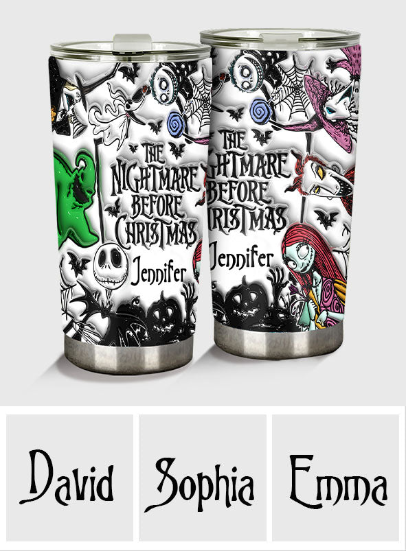 Personalized Nightmare Before Christmas Tumbler Custom Name Gift for Halloween & Christmas