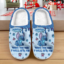 Load image into Gallery viewer, Personalized Ohana Slippers Touch This And I'll Bite You Gift
