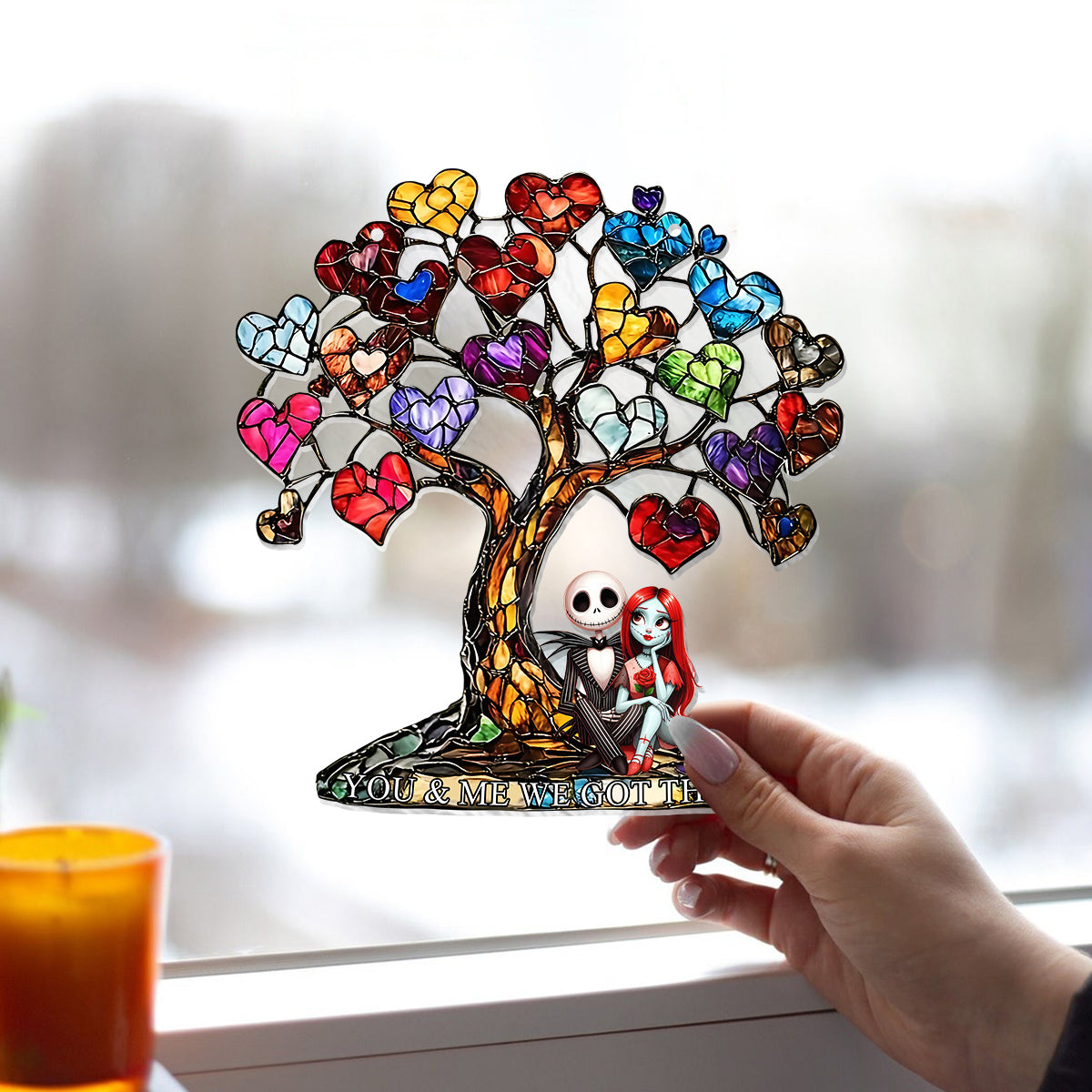Personalized Nightmare Window Hanging Suncatcher Ornament Gift for Couples