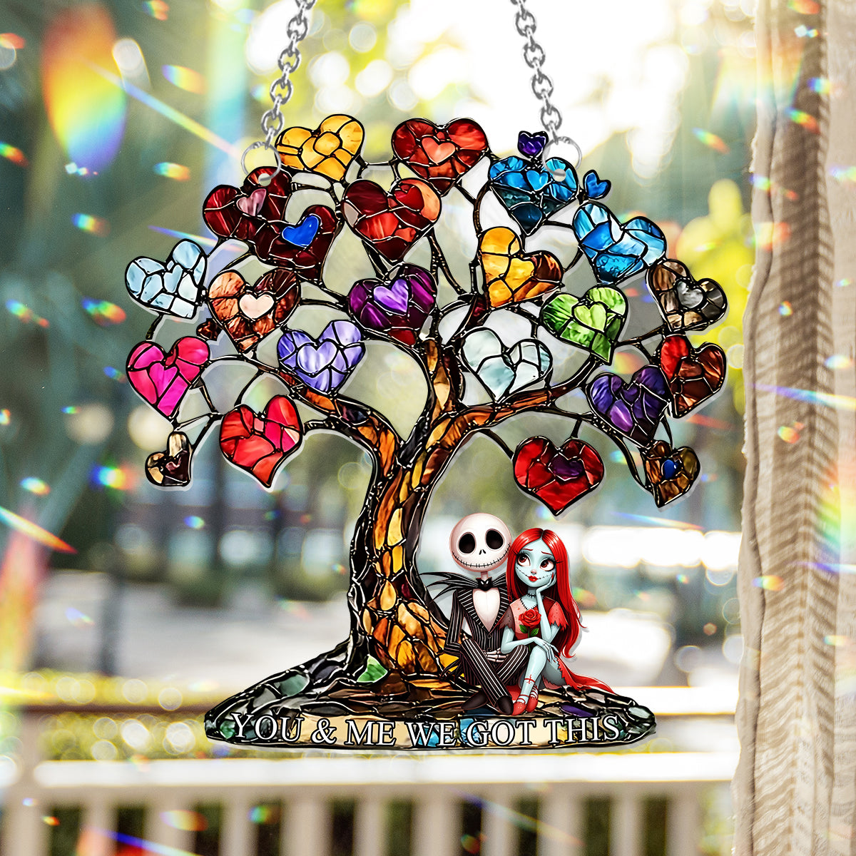 Personalized Nightmare Window Hanging Suncatcher Ornament Gift for Couples