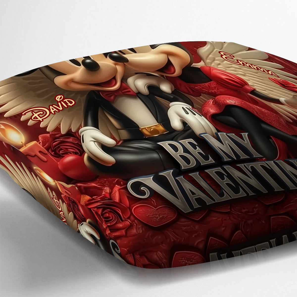 Personalized Valentine's Mouse Throw Pillow with Names