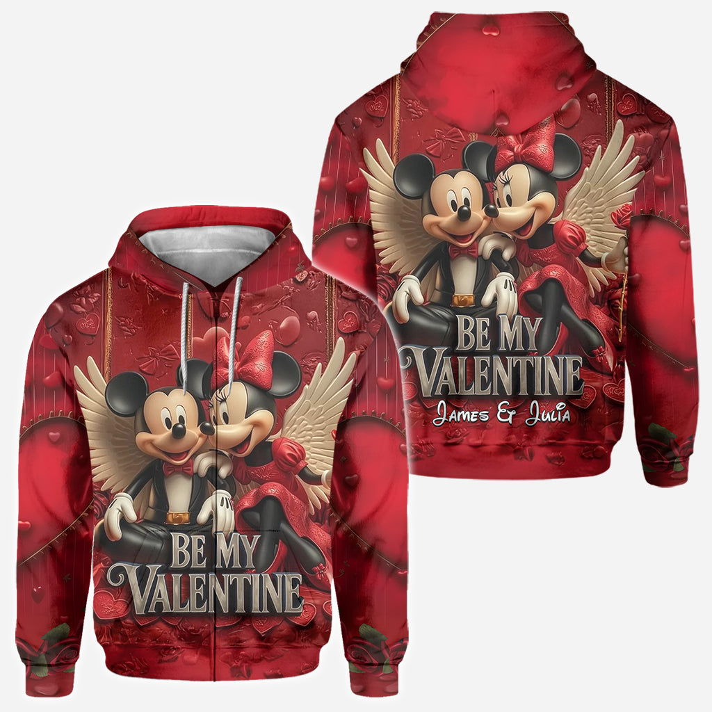 Personalized Valentine Mickey & Minnie All Over Shirt for Couples
