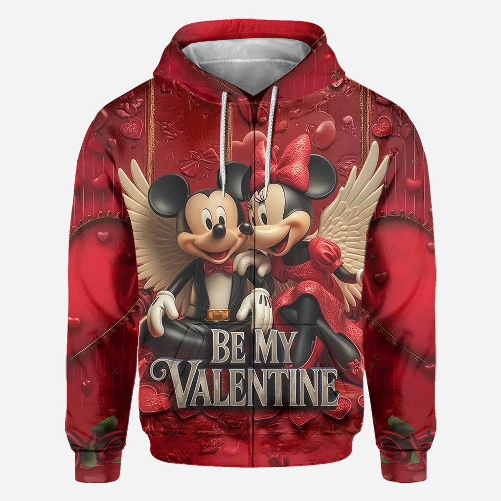 Personalized Valentine Mickey & Minnie All Over Shirt for Couples