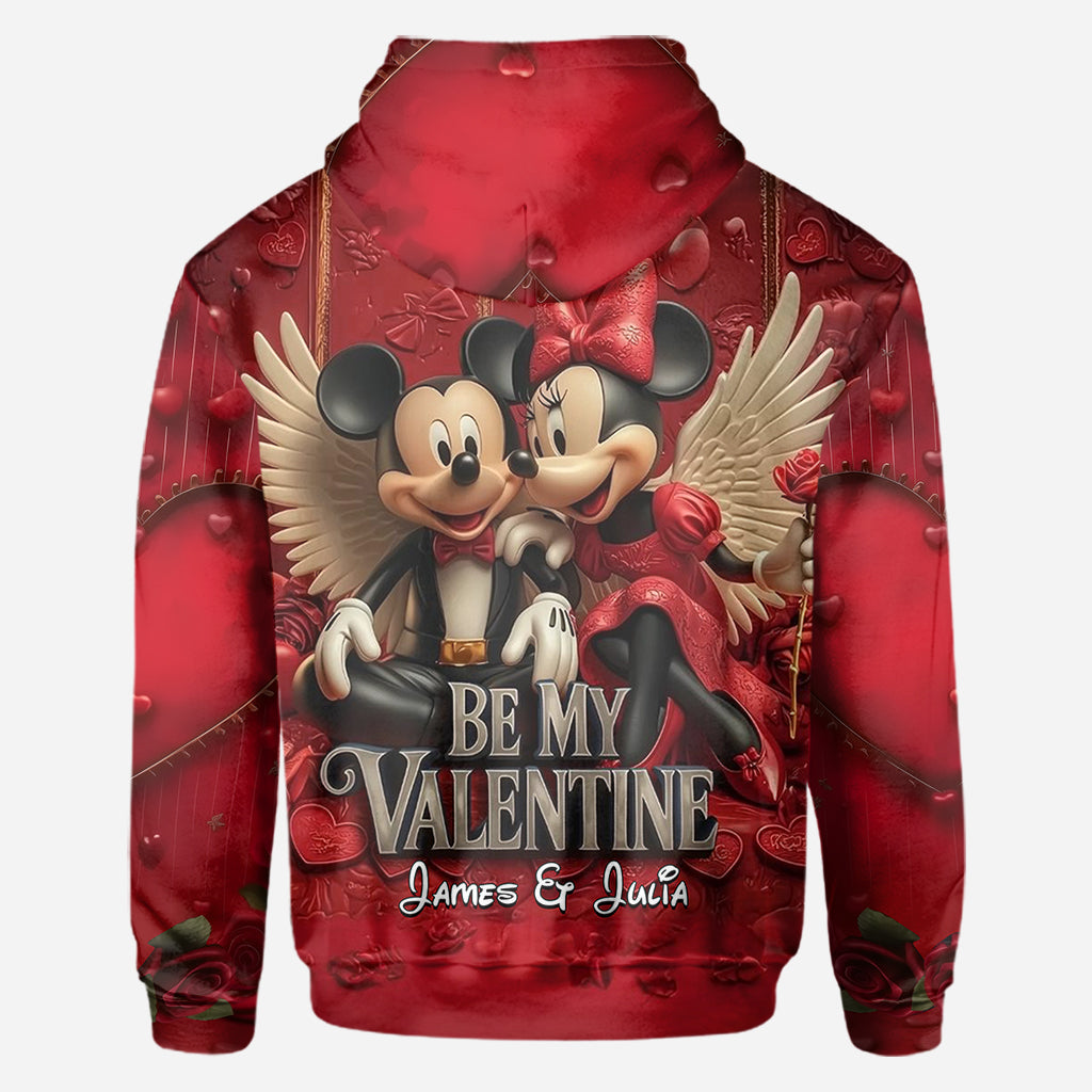 Personalized Valentine Mickey & Minnie All Over Shirt for Couples