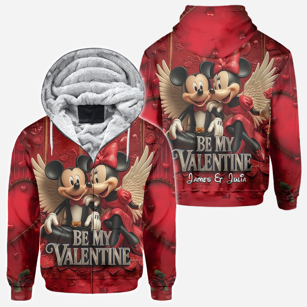 Personalized Valentine Mickey & Minnie All Over Shirt for Couples