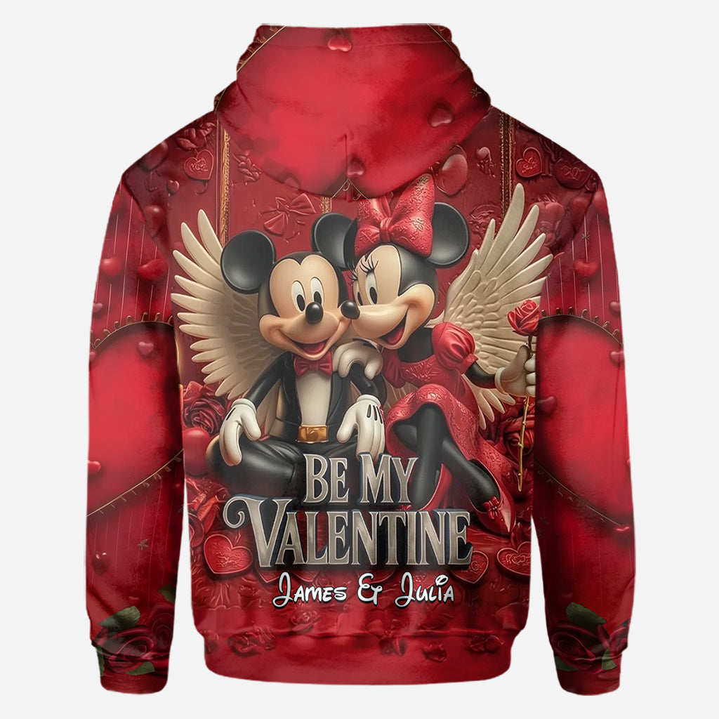 Personalized Valentine Mickey & Minnie All Over Shirt for Couples