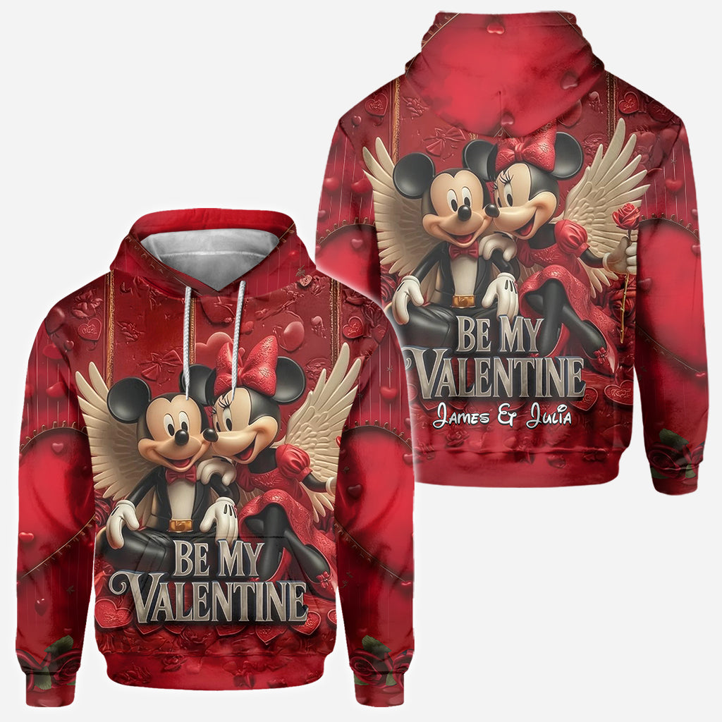 Personalized Valentine Mickey & Minnie All Over Shirt for Couples