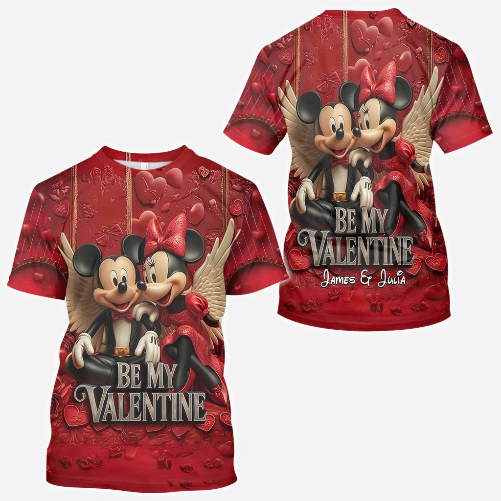 Personalized Valentine Mickey & Minnie All Over Shirt for Couples