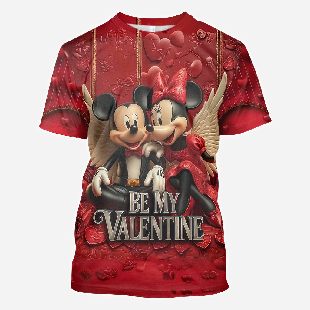 Personalized Valentine Mickey & Minnie All Over Shirt for Couples