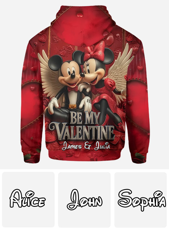Personalized Valentine Mickey & Minnie All Over Shirt for Couples