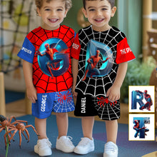 Load image into Gallery viewer, Personalized Spider Alphabet Kids T-Shirt &amp; Shorts Set
