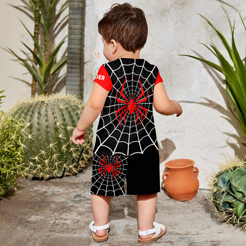 Personalized Spider Alphabet Kids T-Shirt & Shorts Set