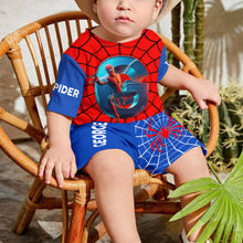 Load image into Gallery viewer, Personalized Spider Alphabet Kids T-Shirt &amp; Shorts Set
