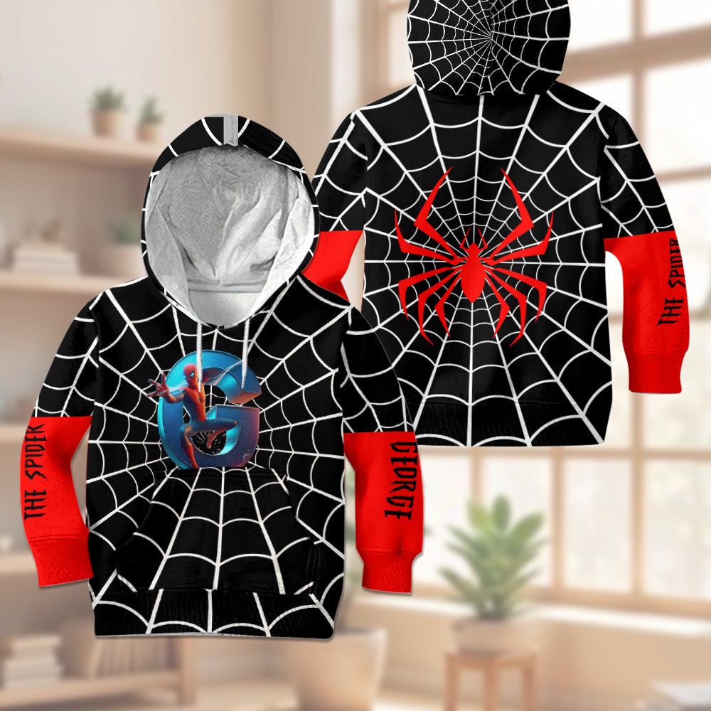 Personalized Spider Web Kids Hoodie & Jogger Pants Set