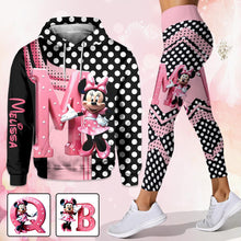 Load image into Gallery viewer, Personalized Pink Mouse Hoodie &amp; Leggings Set for Girls
