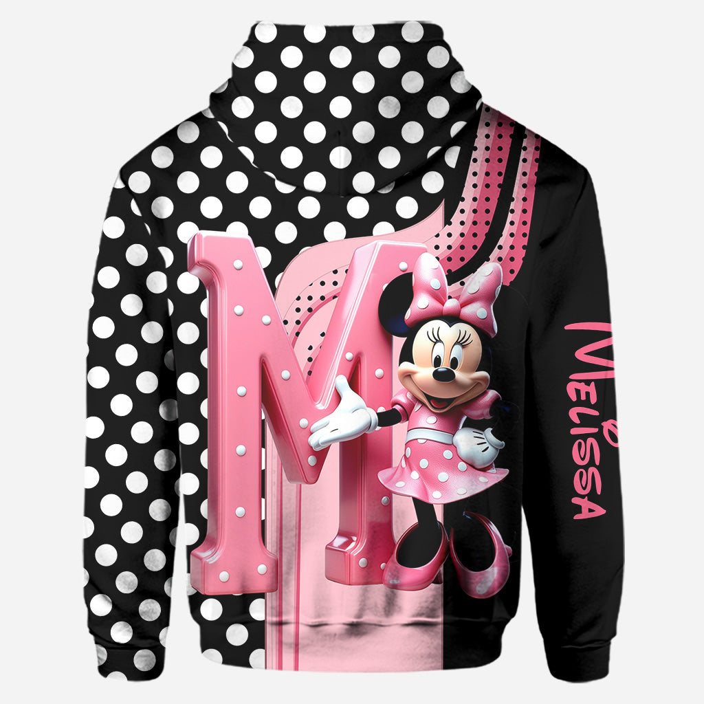 Personalized Pink Mouse Hoodie & Leggings Set for Girls