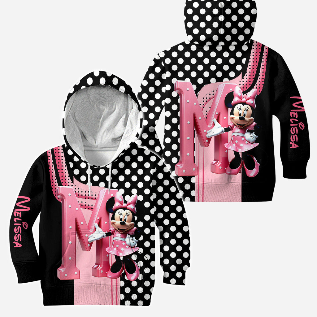 Personalized Pink Mouse Hoodie & Leggings Set for Girls