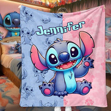 Load image into Gallery viewer, Personalized Ohana Blanket with Stitch Design for Kids | GradoCreations
