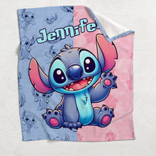 Load image into Gallery viewer, Personalized Ohana Blanket with Stitch Design for Kids | GradoCreations
