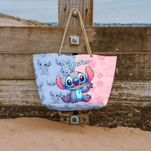 Load image into Gallery viewer, Personalized Ohana Beach Bag Custom Name Canvas Tote
