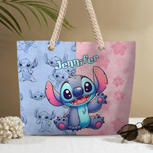 Load image into Gallery viewer, Personalized Ohana Beach Bag Custom Name Canvas Tote
