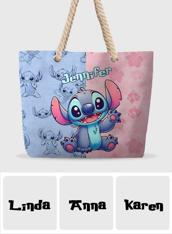 Personalized Ohana Beach Bag Custom Name Canvas Tote