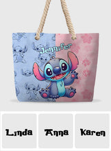 Load image into Gallery viewer, Personalized Ohana Beach Bag Custom Name Canvas Tote
