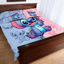 Load image into Gallery viewer, Personalized Stitch Quilt Set with Custom Name for Kids - Pink and Blue
