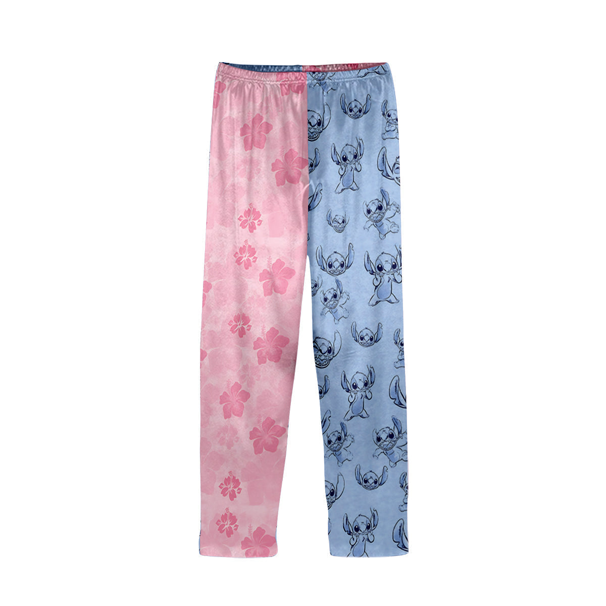 Personalized Satin Button Down Pajamas Set for Mom - Cute Stitch Design