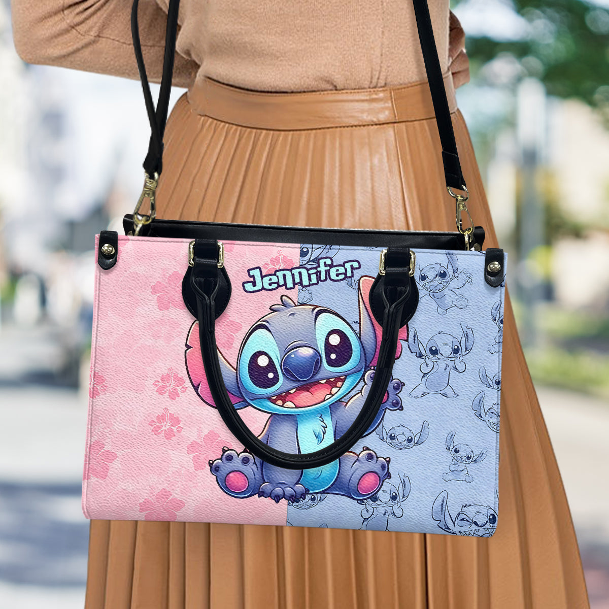 Personalized Ohana Leather Handbag with Name Gift for Her