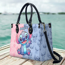 Load image into Gallery viewer, Personalized Ohana Leather Handbag with Name Gift for Her
