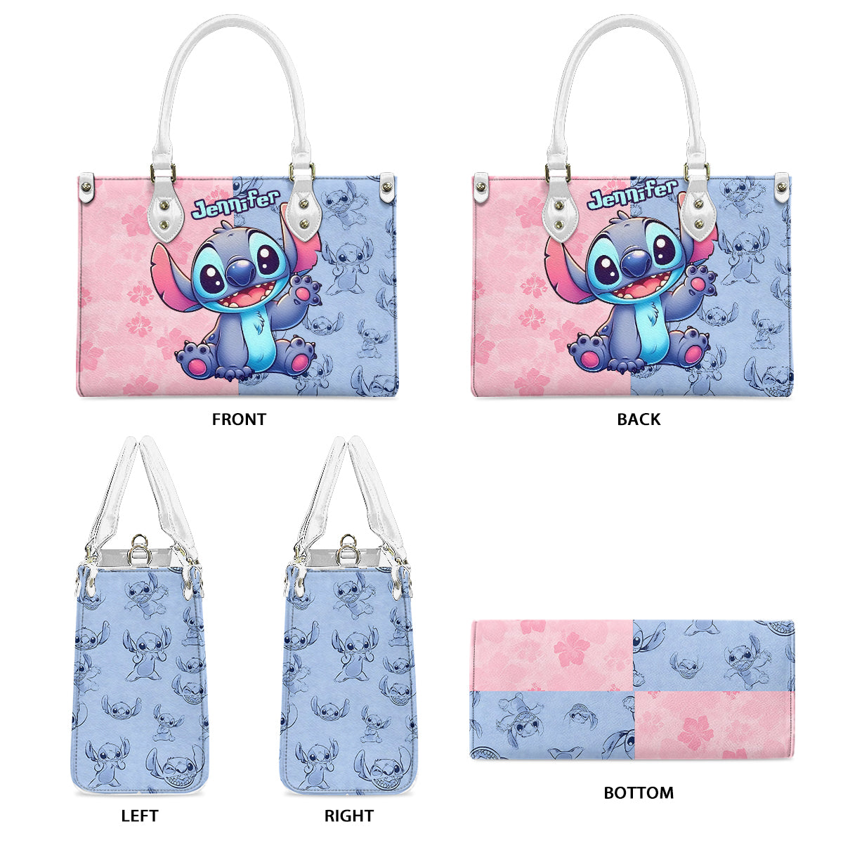 Personalized Ohana Leather Handbag with Name Gift for Her