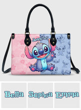 Load image into Gallery viewer, Personalized Ohana Leather Handbag with Name Gift for Her
