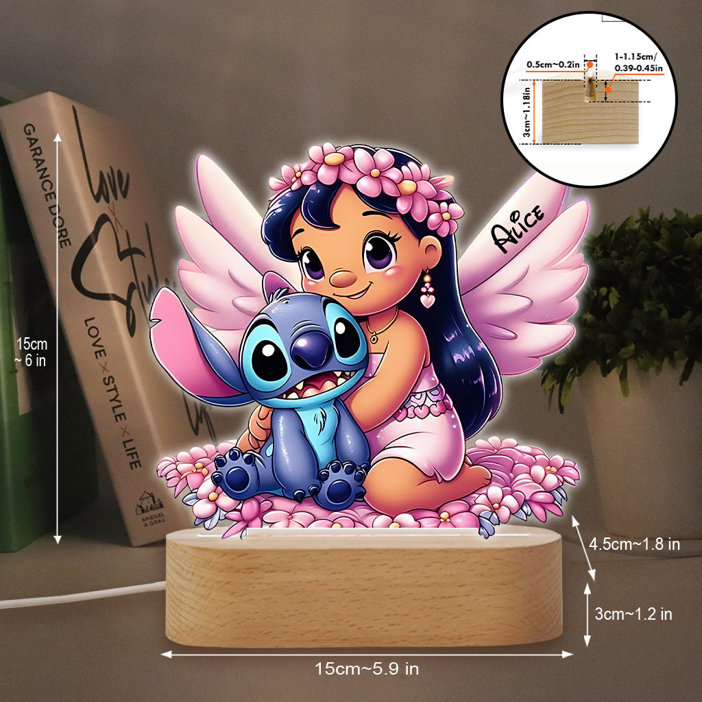 Personalized Ohana Shaped Plaque Light Base for Friends & Family
