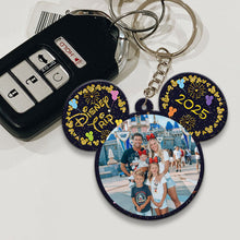 Load image into Gallery viewer, Personalized Photo Keychain Disney Trip Gift for Family
