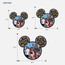 Load image into Gallery viewer, Custom Family Trip Mouse Shaped Wood Sign with Photo
