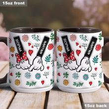 Load image into Gallery viewer, Personalized You &amp; Me Accent Mug Custom Names Gift for Couple
