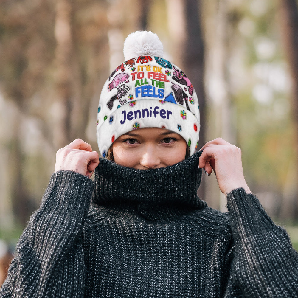 Personalized Beanie Hat Custom Name Gift for Kids & Teens