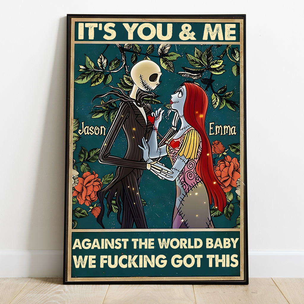 Personalized Nightmare Canvas Print Custom Name Gift for Couples