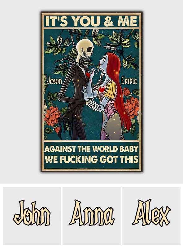 Personalized Nightmare Canvas Print Custom Name Gift for Couples